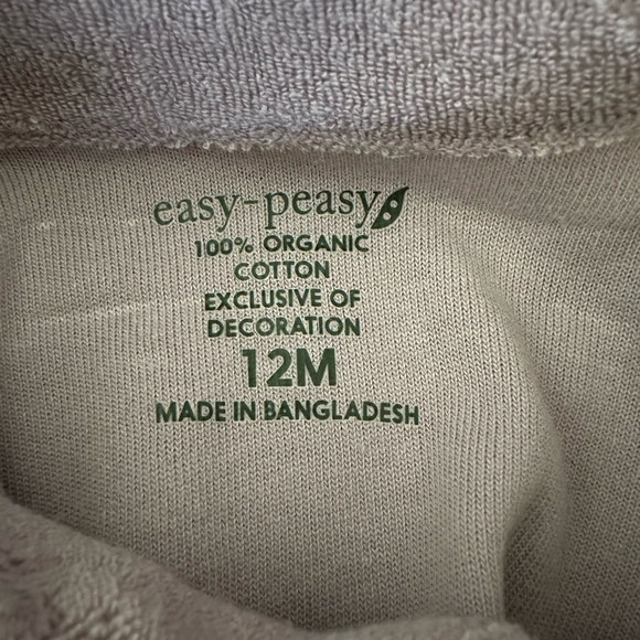 Boys Girls easy-peasy Set Size 12M Purple NWOT NEW Organic cotton Terry Cloth - Picture 11 of 11